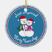 30e Jubileum Gift Fun Snow Paar Keramisch Ornament (Voorkant)