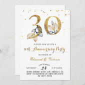 30e Jubileum Gold Floral Kaart (Voorkant / Achterkant)