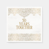 30e Jubileum goudbril op witte luiers Servet (Voorkant)