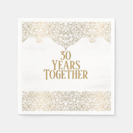 30e Jubileum goudbril op witte luiers Servet