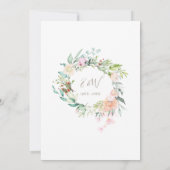 30e jubileum Hart Script Bloem Monogram Kaart (Achterkant)