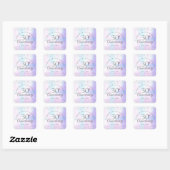 30e jubileum Harten Confetti Parel Vierkante Sticker (Vel)