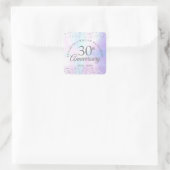 30e Jubileum Harten Confetti Pearl Vierkante Sticker (Tas)