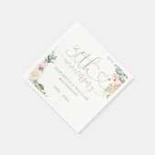 30e Jubileum Heart Script Rozen Bloemen Servet (Hoek)