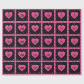 30e Jubileum Love Heart Wrapping Paper Cadeaupapier (Vlak)