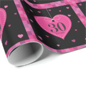 30e Jubileum Love Heart Wrapping Paper Cadeaupapier (Rol Hoek)