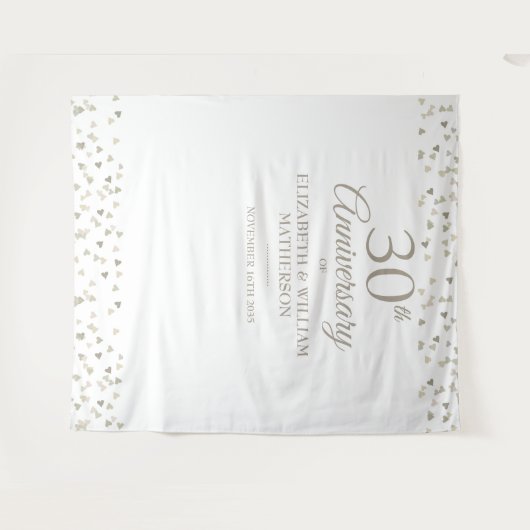 30e Jubileum Love Hearts Photo Booth Backdrop Wandkleed (Voorkant (horizontaal))