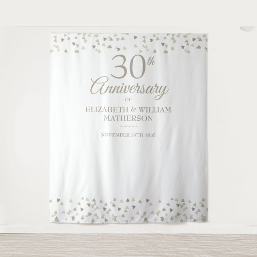 30e Jubileum Love Hearts Photo Booth Backdrop Wandkleed (Voorkant)