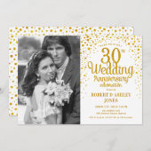 30e Jubileum met foto - Wit Goud Kaart (Voorkant / Achterkant)