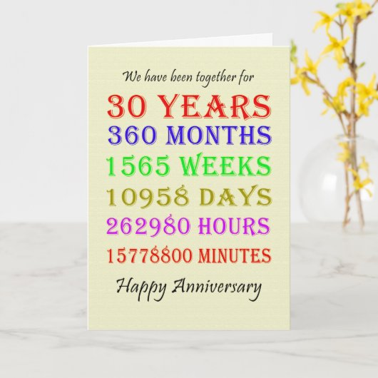 30e Jubileum-mijlpalenkaart Kaart (Gele Bloem)