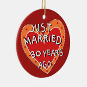 30e Jubileum of een Yr Keepsake kerstcadeau Keramisch Ornament (Rechts)