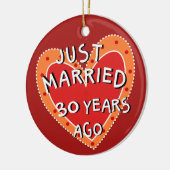 30e Jubileum of een Yr Keepsake kerstcadeau Keramisch Ornament (Links)