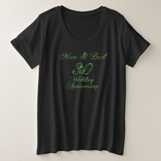 30e Jubileum Ouders Pearl Wedding Jubileum Grote Maat T-shirt (Design voorkant)