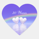 30e Jubileum Parelharten Hart Sticker (Voorkant)