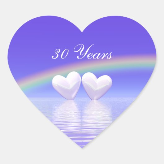 30e Jubileum Parelharten Hart Sticker (Voorkant)