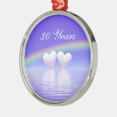 30e Jubileum Parelharten Metalen Ornament (Links)