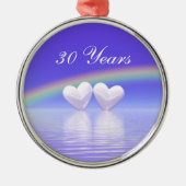 30e Jubileum Parelharten Metalen Ornament (Voorkant)