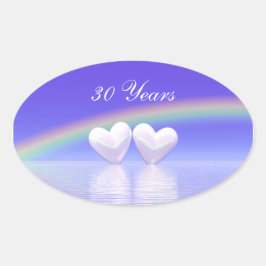 30e Jubileum Parelharten Ovale Sticker