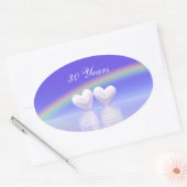 30e Jubileum Parelharten Ovale Sticker (Envelop)