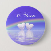 30e Jubileum Parelharten Ronde Button 7,6 Cm (Voorkant)