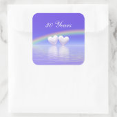 30e Jubileum Parelharten Vierkante Sticker (Tas)