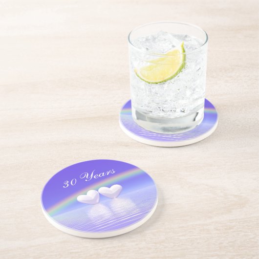 30e Jubileum Parelharten Zandsteen Onderzetter (Zijkant)