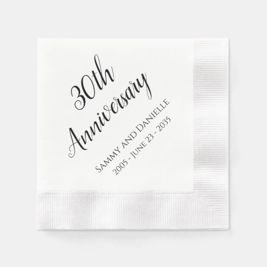 30e Jubileum Partij Gepersonaliseerd Napkins Servet (Voorkant)
