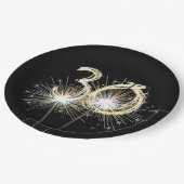 30e Jubileum-partij op zwarte reservekoppen Papieren Bordje (Gekanteld)