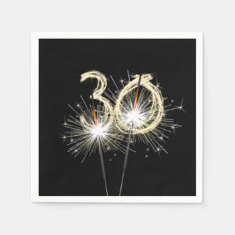 30e Jubileum-partij op zwarte reservekoppen Servet