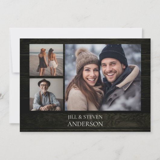 30e Jubileum Party Rustic Wood Lights Save The Date (Achterkant)