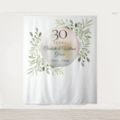 30e Jubileum Pearl Greenery Foto achtergrond Wandkleed (Voorkant)