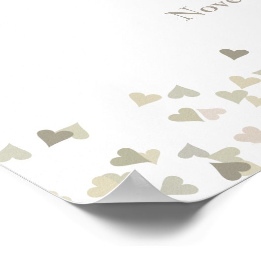 30e Jubileum Pearl Love Hearts Welcome Sign Poster (Hoek)