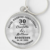 30e Jubileum Pearl Wedding Gift Personalized Sleutelhanger (Voorkant)