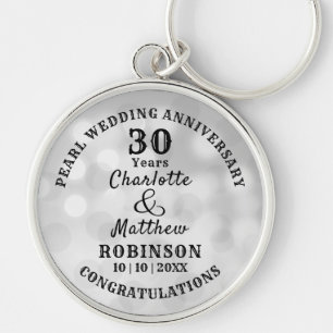 30e Jubileum Pearl Wedding Gift Personalized Sleutelhanger