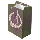 30e Jubileum Pearls op Plum Moss Medium Cadeauzakje (Voorkant Gekanteld)