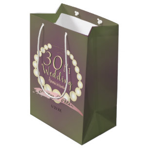 30e Jubileum Pearls op Plum Moss Medium Cadeauzakje