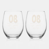 30e jubileum Persoonlijk Wijnglas Zonder Voet (Achterkant)