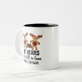 30e Jubileum persoonlijke koppels microkrediet Tweekleurige Koffiemok (Voorkant links)