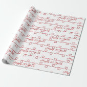 30e Jubileum Red Hearts Cadeaupapier (Uitgerold)