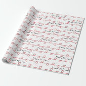 30e Jubileum Red Hearts Cadeaupapier (Uitgerold)