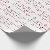 30e Jubileum Red Hearts Cadeaupapier (Hoek)