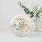 30e Jubileum Rozen Floral Pearl Kaart (Staand voorkant)