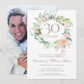 30e Jubileum Rozen Pearl Wedding Floral Foto Kaart (Voorkant / Achterkant)