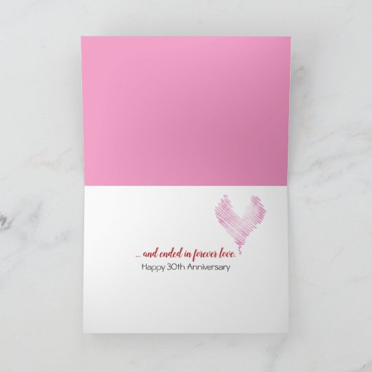 30e Jubileum Shoestring Heart en Sneakers Kaart (Binnen)