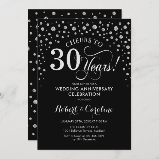 30e Jubileum - Silver Black Kaart (Voorkant / Achterkant)