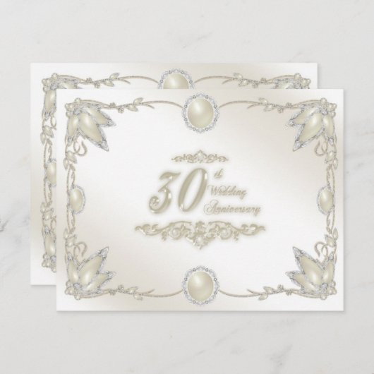 30e Jubileum uitnodigen voor bruiloft Kaart (Voorkant / Achterkant)
