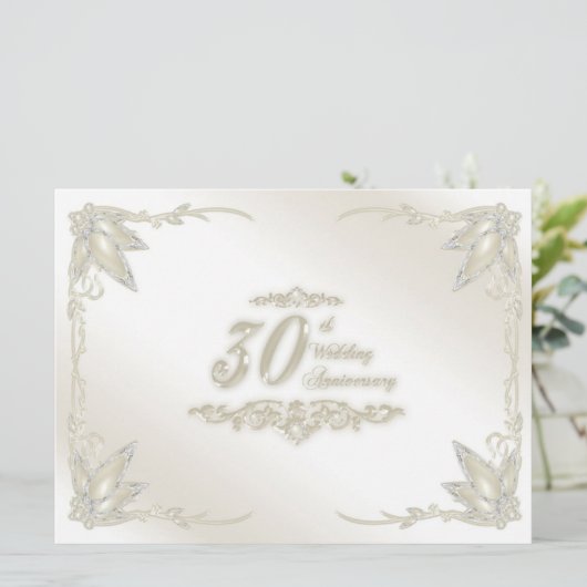 30e Jubileum uitnodigen voor bruiloft Kaart (Staand voorkant)