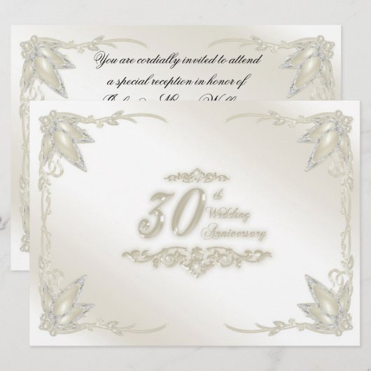 30e Jubileum uitnodigen voor bruiloft Kaart (Voorkant / Achterkant)