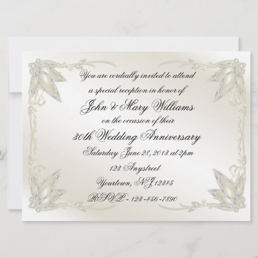 30e Jubileum uitnodigen voor bruiloft Kaart (Achterkant)