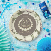 30e Jubileum van de prachtige Floral Papieren Bordje (Feest)
